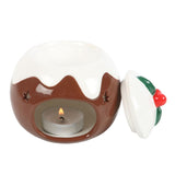 Christmas Pudding Shaped Ceramic Oil Burner, Wax Warmer