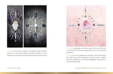 Page from a book or magazine featuring crystal grid designs with text descriptions.