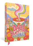 Colorful 'Daily Gratitude Journal' with a coffee cup and floral design on a white background