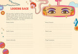 Vintage-style questionnaire with eye design and decorative elements on a beige background