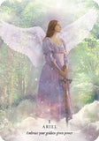 Angel in a forest holding a sword with 'I Ariel' text