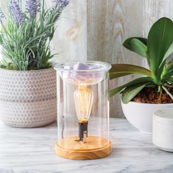Wood & Glass Vintage Bulb Illumination Wax/Oil Warmer