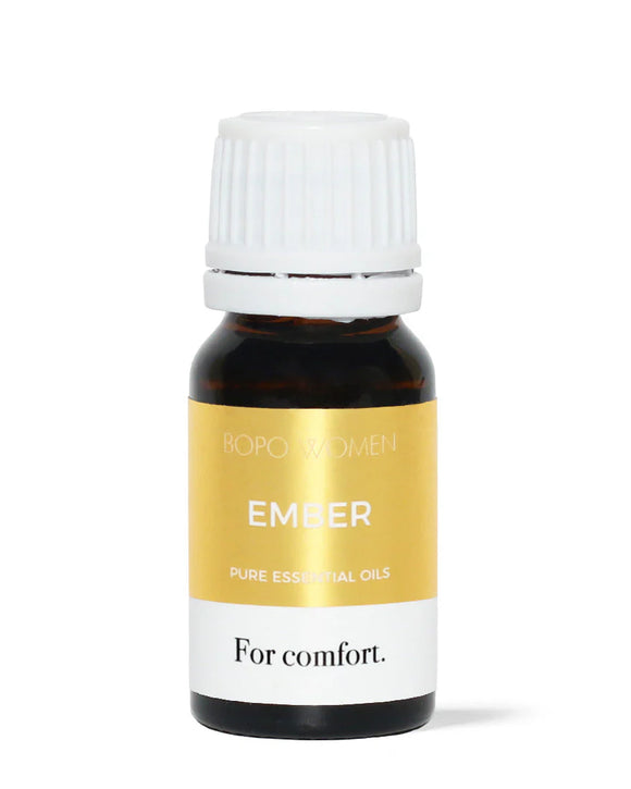 Bottle of Ember essential oil with a white cap on a white background