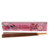 Floral Blooms incense sticks with pink packaging on a white background