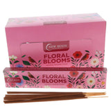 Floral 'Floral Blooms' incense sticks with packaging on a white background