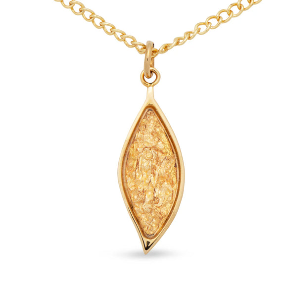 Gold Petite Leaf Pendant & Necklace | Australian Gold
