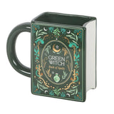 Mug with 'Green Witch Book of Spells' design on a white background