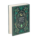Book titled 'Green Witch Book of Spells' with decorative cover on a white background