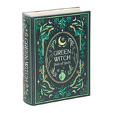 Book titled 'Green Witch Book of Spells' with decorative cover on a white background