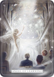Illustration of an angel of learning with people in a cathedral setting