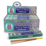 Box of Hand of Falima incense sticks with sticks displayed in front