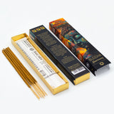Incense sticks with their packaging on a white background