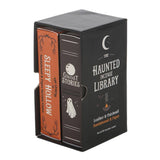 Box of 'The Haunted Incense Library' with 'Sleepy Hollow' and 'Ghost Stories' labels.