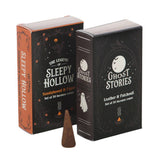Two boxes of incense cones with 'Sleepy Hollow' and 'Ghost Stories' branding on a white background.