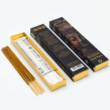 Incense sticks with their packaging on a white background