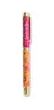 Decorative pen with colorful design on a white background