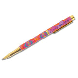 Colorful pen with decorative design on a white background