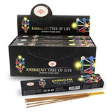 Kabbalah Tree of Life incense sticks packaging with incense sticks displayed in front.