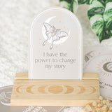 Luna Moth Affirmation Cards with Wooden Stand | Spiritual Gift | Daily Inspiration