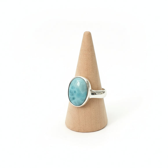 Larimar Ring – 925 Sterling Silver (Size 8)