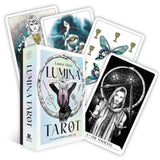 Lumina Tarot cards with packaging on a white background