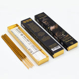 Incense sticks with their packaging on a white background