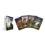 Set of tarot cards with a box labeled 'Wishes of Avalon' on a white background