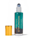 Roll-on bottle labeled 'Moonchild Crystal Infused' by Bopo Women on a white background