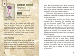 Mushroom identification guide with text and illustration on a beige background