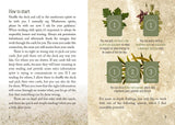 Instructions for using a mushroom spirit oracle deck with cards and text on a rustic background.