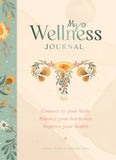 Wellness journal cover with floral design and text on a beige background