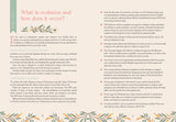 Educational text on ovulation and its occurrence in a book format with decorative elements.