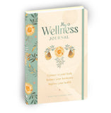 Wellness journal with floral design on a white background