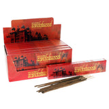 Mysore sandalwood incense sticks with packaging on a white background