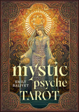 Cover of 'Mystic Psyche Tarot' with intricate design and central figure.