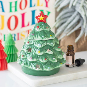 Festive Christmas Tree Ceramic Oil Burner Wax Warmer