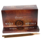 Wicca rituals incense packaging with incense sticks on a white background