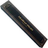 Box of Arabian Night incense sticks with decorative design on a white background