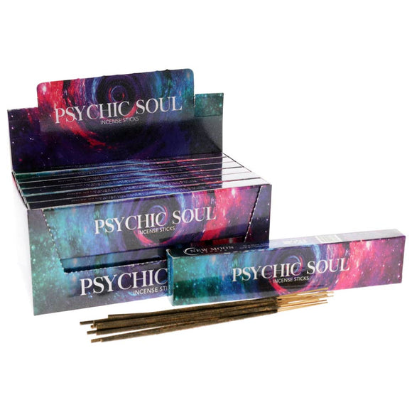 Box of Psychic Soul incense sticks with sticks displayed in front