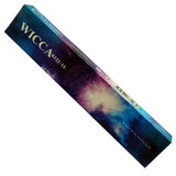 Wicca Ritual incense box with a cosmic design on a white background