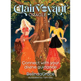 Book cover of 'Clairvoyant Oracle' with three women around a tree, connecting with divine guidance.