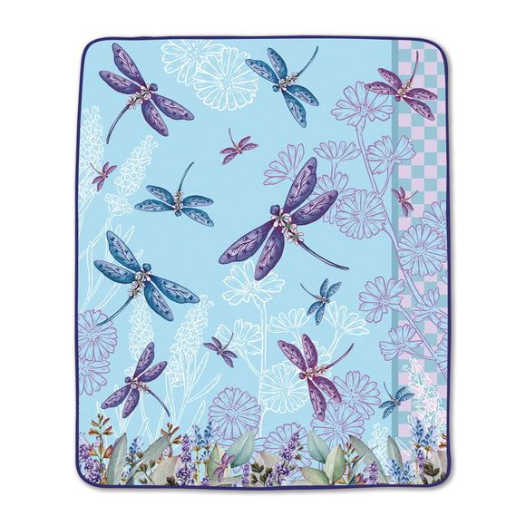 LISA POLLOCK Picnic Rug - Lavender Dragonflies