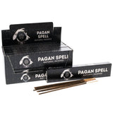 Pagan Spell natural incense packaging with incense sticks on a white background