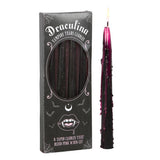 Vampire Tears Candle with packaging featuring 'Draculina' branding on a white background