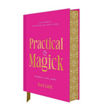 The book 'Practical Magick' by Hazel Cahill, featuring a bright pink cover with gold lettering and a gold patterned spine, shown on a plain white background.