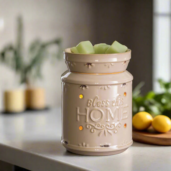Cream Bless This Home Illumination Wax/Oil Warmer