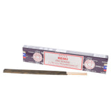 Satya Reiki incense packaging with incense sticks on a white background