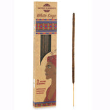 Incense stick with packaging featuring a woman's face and 'Sacred Elements' branding.