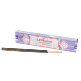 Satya Lavender incense sticks with packaging on a white background