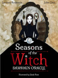 Cover of 'Seasons of the Witch Samhain Oracle' with a witch figure and text.